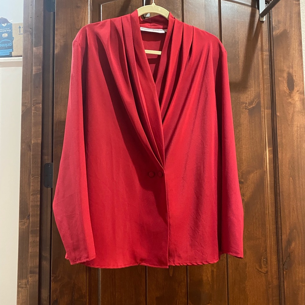 JH Collectinles Pleated Neckline Blouse